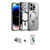 ieg™ iPhone 13 Pro Max Kılıf Nova Işık Özel Seri - Şeffaf Pasifik Cam Ekran Koruyucu + Rainbow Kamera Lens Koruma Cam - MI