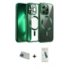 ieg™ iPhone 13 Pro Max Kılıf Nova Işık Özel Seri - Şeffaf Pasifik Cam Ekran Koruyucu + Rainbow Kamera Lens Koruma Cam - MI