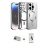 ieg™ iPhone 13 Pro Max Kılıf Nova Işık Özel Seri - Şeffaf Pasifik Cam Ekran Koruyucu + Rainbow Kamera Lens Koruma Cam - MI