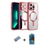 ieg™ iPhone 13 Pro Max Kılıf Nova Işık Özel Seri - Siyah 18D Cam Ekran Koruyucu + Shine Kamera Lens Koruma Cam - PE