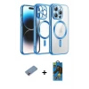 ieg™ iPhone 13 Pro Max Kılıf Nova Işık Özel Seri - Siyah 18D Cam Ekran Koruyucu + Shine Kamera Lens Koruma Cam - PE