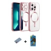 ieg™ iPhone 13 Pro Max Kılıf Nova Işık Özel Seri - Siyah 18D Cam Ekran Koruyucu + Shine Kamera Lens Koruma Cam - PE