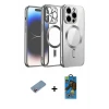 ieg™ iPhone 13 Pro Max Kılıf Nova Işık Özel Seri - Siyah 18D Cam Ekran Koruyucu + Shine Kamera Lens Koruma Cam - PE
