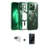 ieg™ iPhone 13 Pro Max Kılıf Nova Işık Özel Seri - Siyah 3D Antistatik Hayalet Cam Ekran Koruyucu + Pers Alüminyum Kamera Lens - LT