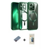 ieg™ iPhone 13 Pro Max Kılıf Nova Işık Özel Seri - Siyah 6D Mat Seramik Hayalet Nano Ekran Koruyucu + Metal Kamera Lens Koruma Cam - KI