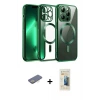 ieg™ iPhone 13 Pro Max Kılıf Nova Işık Özel Seri - Siyah 6D Mat Seramik Hayalet Nano Ekran Koruyucu + Renkli Kamera Lens Koruma Cam - SI