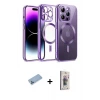 ieg™ iPhone 13 Pro Max Kılıf Nova Işık Özel Seri - Siyah Bilvis 3D Cam Ekran Koruyucu + Shine Kamera Lens Koruma Cam - MI