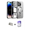 ieg™ iPhone 13 Pro Max Kılıf Nova Işık Özel Seri - Siyah Bilvis 5in1 3D Magic Cam Ekran Koruyucu + Rainbow Kamera Lens Koruma Cam - REGD