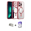 ieg™ iPhone 13 Pro Max Kılıf Nova Işık Özel Seri - Siyah Bilvis 5in1 3D Magic Cam Ekran Koruyucu + Rainbow Kamera Lens Koruma Cam - REGD