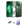 ieg™ iPhone 13 Pro Max Kılıf Nova Işık Özel Seri - Siyah Bilvis 5in1 5D Magic Hayalet Cam Ekran Koruyucu + Renkli Kamera Lens Koruma Cam - TU