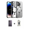 ieg™ iPhone 13 Pro Max Kılıf Nova Işık Özel Seri - Siyah Bilvis Hayalet Cam Ekran Koruyucu + Neon Fosforlu Kamera Lens - BZ
