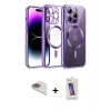 ieg™ iPhone 13 Pro Max Kılıf Nova Işık Özel Seri - Siyah Joko 5D Cam + Pers Alüminyum Kamera Lens - GD
