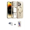 ieg™ iPhone 13 Pro Max Kılıf Nova Işık Özel Seri - Siyah Joko 5D Cam + Pers Alüminyum Kamera Lens - LT
