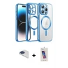 ieg™ iPhone 13 Pro Max Kılıf Nova Işık Özel Seri - Siyah Joko 5D Cam + Pers Alüminyum Kamera Lens - LT
