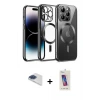 ieg™ iPhone 13 Pro Max Kılıf Nova Işık Özel Seri - Siyah Joko 5D Cam + Pers Alüminyum Kamera Lens - LT