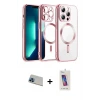ieg™ iPhone 13 Pro Max Kılıf Nova Işık Özel Seri - Siyah Joko 5D Cam + Rainbow Kamera Lens Koruma Cam - MI
