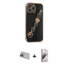 ieg™ iPhone 13 Pro Max Kılıf Nova Işık Prime - Siyah Bilvis 3D Mat Cam Ekran Koruyucu + Rainbow Kamera Lens Koruma Cam - MR