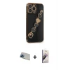 ieg™ iPhone 13 Pro Max Kılıf Nova Işık Prime - Siyah Bilvis 3D Mat Cam Ekran Koruyucu + Rainbow Kamera Lens Koruma Cam - MI