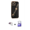 ieg™ iPhone 13 Pro Max Kılıf Nova Işık Prime - Siyah Bilvis 5in1 5D Magic Hayalet Cam Ekran Koruyucu + Pers Alüminyum Kamera Lens - GI