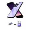 ieg™ iPhone 13 Pro Max Kılıf Nova Işık Serisi - Siyah Bilvis 5in1 5D Magic Hayalet Cam Ekran Koruyucu + Renkli Kamera Lens Koruma Cam - PE