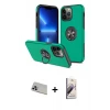 ieg™ iPhone 13 Pro Max Kılıf Odak Form Prime - Siyah Bilvis 3D Mat Cam Ekran Koruyucu + Rainbow Kamera Lens Koruma Cam - MR