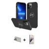 ieg™ iPhone 13 Pro Max Kılıf Odak Form Prime - Siyah Bilvis 3D Mat Cam Ekran Koruyucu + Rainbow Kamera Lens Koruma Cam - BZ