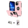 ieg™ iPhone 13 Pro Max Kılıf Odak Form Prime - Siyah Bilvis 3D Mat Cam Ekran Koruyucu + Rainbow Kamera Lens Koruma Cam - MR