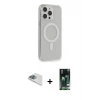 ieg™ iPhone 13 Pro Max Kılıf Pusula Çizgi Koleksiyonu - Şeffaf 360 Full Body Arka Koruyucu + Pers Alüminyum Kamera Lens - SABE