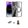 ieg™ iPhone 13 Pro Max Kılıf Pusula Form - Şeffaf Maxco Cam Ekran Koruyucu + Renkli Kamera Lens Koruma Cam - YL