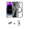 ieg™ iPhone 13 Pro Max Kılıf Pusula Form - Şeffaf Pasifik Cam Ekran Koruyucu + Renkli Kamera Lens Koruma Cam - YL