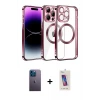 ieg™ iPhone 13 Pro Max Kılıf Pusula Form - Siyah Joko 5D Cam + Neon Fosforlu Kamera Lens - MI