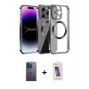 ieg™ iPhone 13 Pro Max Kılıf Pusula Form - Siyah Joko 5D Cam + Neon Fosforlu Kamera Lens - MI