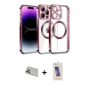 ieg™ iPhone 13 Pro Max Kılıf Pusula Form - Siyah Joko 5D Cam + Rainbow Kamera Lens Koruma Cam - BZ