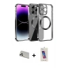 ieg™ iPhone 13 Pro Max Kılıf Pusula Form - Siyah Joko 5D Cam + Rainbow Kamera Lens Koruma Cam - BZ