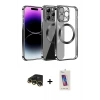 ieg™ iPhone 13 Pro Max Kılıf Pusula Form - Siyah Joko 5D Cam + Raze Metal Kamera Lens - GD