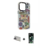 ieg™ iPhone 13 Pro Max Kılıf Siluet Çizgi Koleksiyonu - Şeffaf 360 Full Body Arka Koruyucu + Rainbow Kamera Lens Koruma Cam - MR