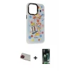 ieg™ iPhone 13 Pro Max Kılıf Siluet Çizgi Koleksiyonu - Şeffaf 360 Full Body Arka Koruyucu + Rainbow Kamera Lens Koruma Cam - KI