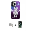 ieg™ iPhone 13 Pro Max Kılıf Siluet Çizgi Koleksiyonu - Şeffaf 360 Full Body Arka Koruyucu + Rainbow Kamera Lens Koruma Cam - MR