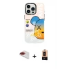 ieg™ iPhone 13 Pro Max Kılıf Siluet Çizgi Koleksiyonu - Şeffaf Maxco Cam Ekran Koruyucu + Pers Alüminyum Kamera Lens - KI
