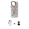 ieg™ iPhone 13 Pro Max Kılıf Siluet Çizgi Koleksiyonu - Şeffaf Maxco Cam Ekran Koruyucu + Shine Kamera Lens - GD