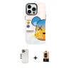 ieg™ iPhone 13 Pro Max Kılıf Siluet Çizgi Koleksiyonu - Şeffaf Maxco Cam Ekran Koruyucu + Shine Kamera Lens - GD
