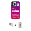 ieg™ iPhone 13 Pro Max Kılıf Siluet Çizgi Koleksiyonu - Siyah Bilvis 3D Cam Ekran Koruyucu + Pers Alüminyum Kamera Lens - GI
