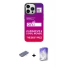 ieg™ iPhone 13 Pro Max Kılıf Siluet Çizgi Koleksiyonu - Siyah Bilvis 5in1 3D Magic Cam Ekran Koruyucu + Renkli Kamera Lens Koruma Cam - MI