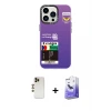 ieg™ iPhone 13 Pro Max Kılıf Siluet Çizgi Koleksiyonu - Siyah Bilvis 5in1 5D Magic Hayalet Cam Ekran Koruyucu + Shine Kamera Lens - GD