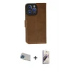 ieg™ iPhone 13 Pro Max Kılıf Siluet Işık Serisi - Siyah Bilvis 3D Mat Cam Ekran Koruyucu + Rainbow Kamera Lens Koruma Cam - MI