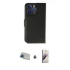 ieg™ iPhone 13 Pro Max Kılıf Siluet Işık Serisi - Siyah Bilvis 3D Mat Cam Ekran Koruyucu + Rainbow Kamera Lens Koruma Cam - MI