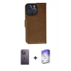 ieg™ iPhone 13 Pro Max Kılıf Siluet Işık Serisi - Siyah Bilvis 5in1 3D Magic Cam Ekran Koruyucu + Neon Fosforlu Kamera Lens - BZ