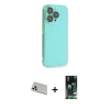 ieg™ iPhone 13 Pro Max Kılıf Siluet Minimal Özel Seri - Şeffaf 360 Full Body Arka Koruyucu + Rainbow Kamera Lens Koruma Cam - BZ