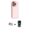 ieg™ iPhone 13 Pro Max Kılıf Siluet Minimal Özel Seri - Şeffaf 360 Full Body Arka Koruyucu + Rainbow Kamera Lens Koruma Cam - BZ