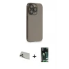 ieg™ iPhone 13 Pro Max Kılıf Siluet Minimal Özel Seri - Şeffaf 360 Full Body Arka Koruyucu + Rainbow Kamera Lens Koruma Cam - BZ